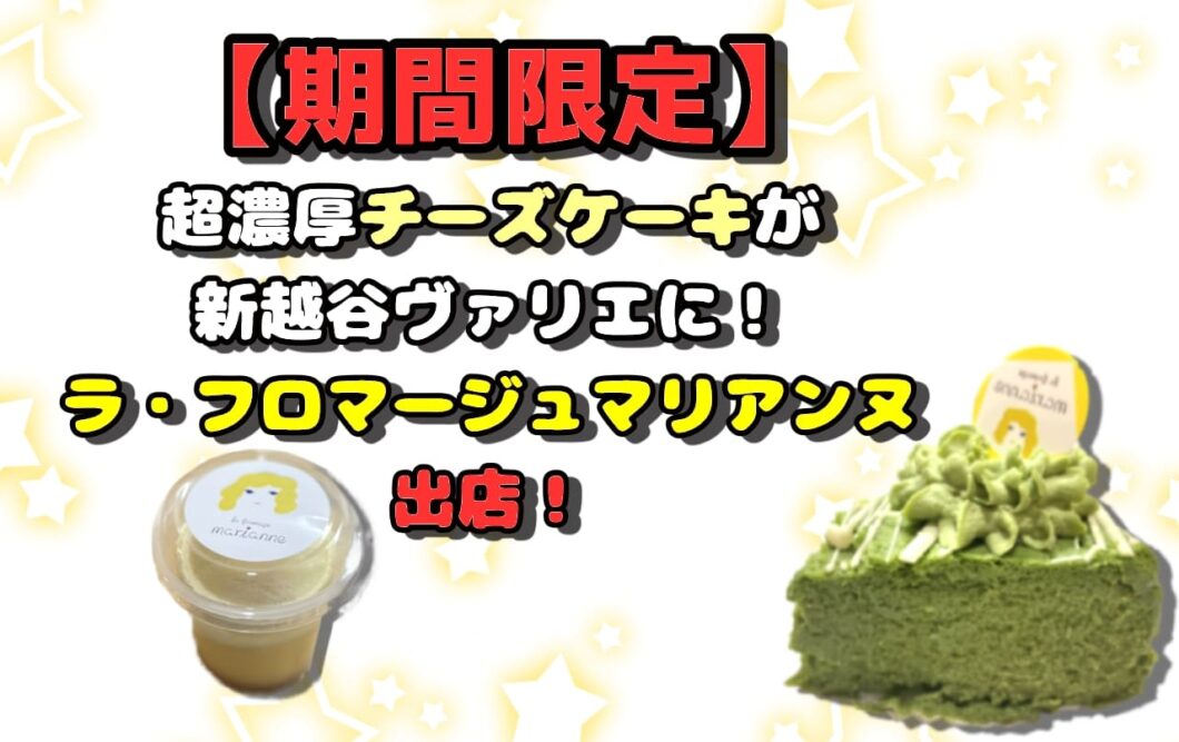 期間限定 超濃厚チーズケーキが新越谷ヴァリエに ラ フロマージュマリアンヌ出店 越谷のマカロニの芯 期間限定 超濃厚チーズケーキが新越谷ヴァリエに ラ フロマージュマリアンヌ出店 越谷のマカロニの芯